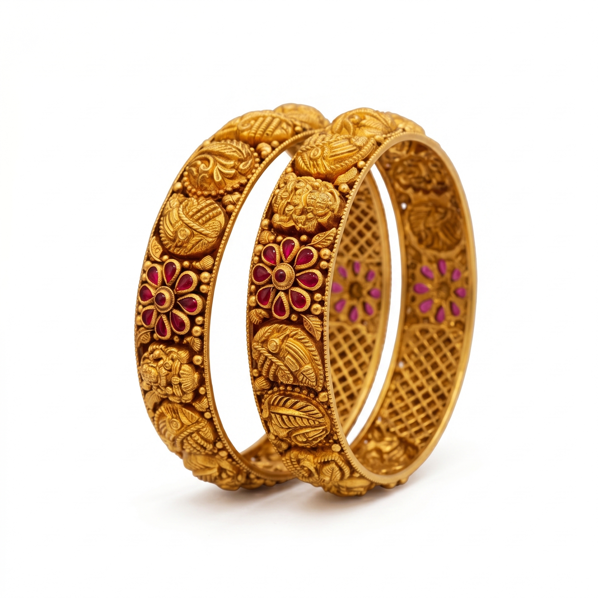 Two-Tone Diamond Cut Bangle