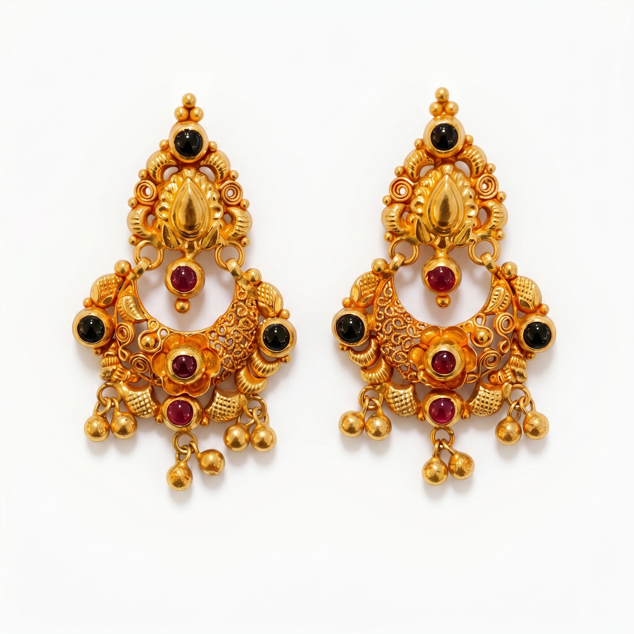 Two-Tone Floral Chandbali