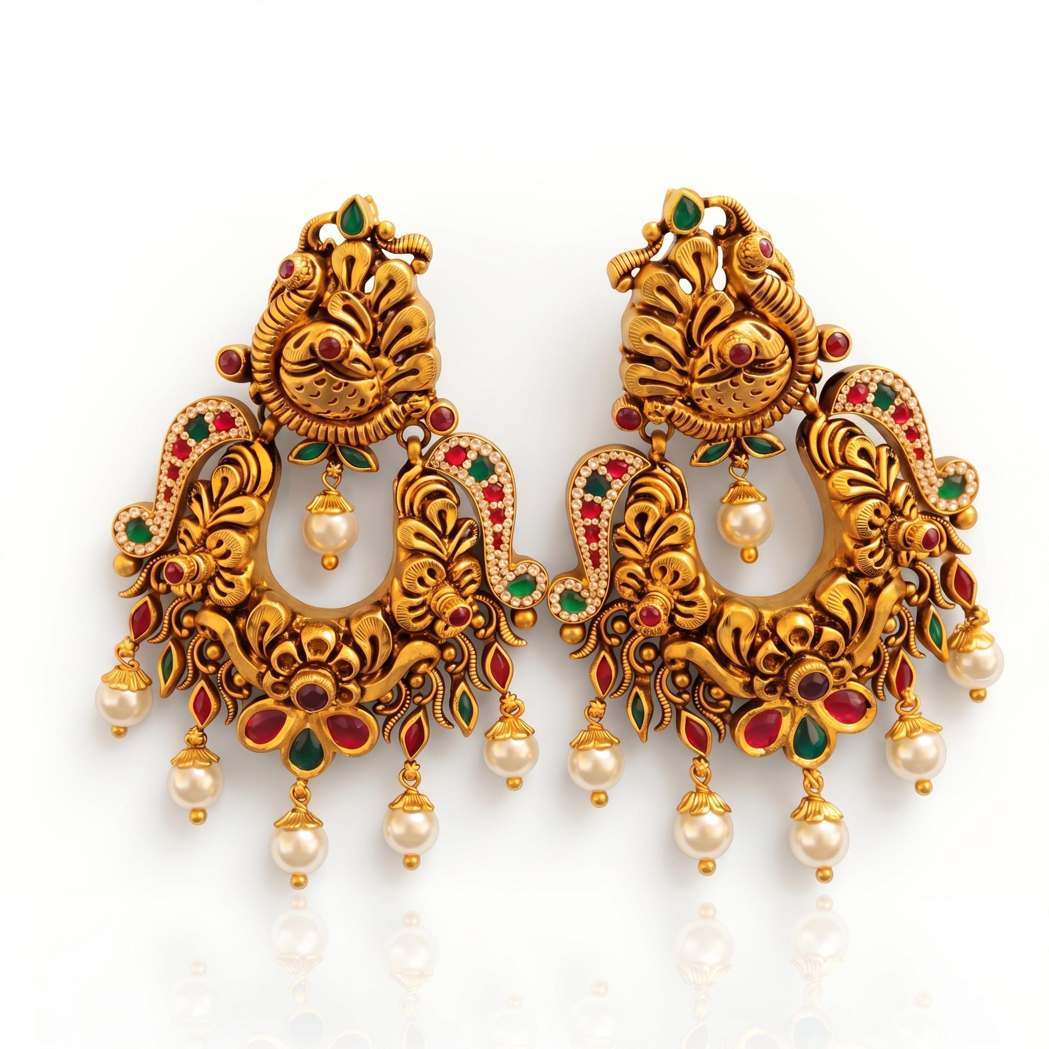Antique Meenakari Chandbali