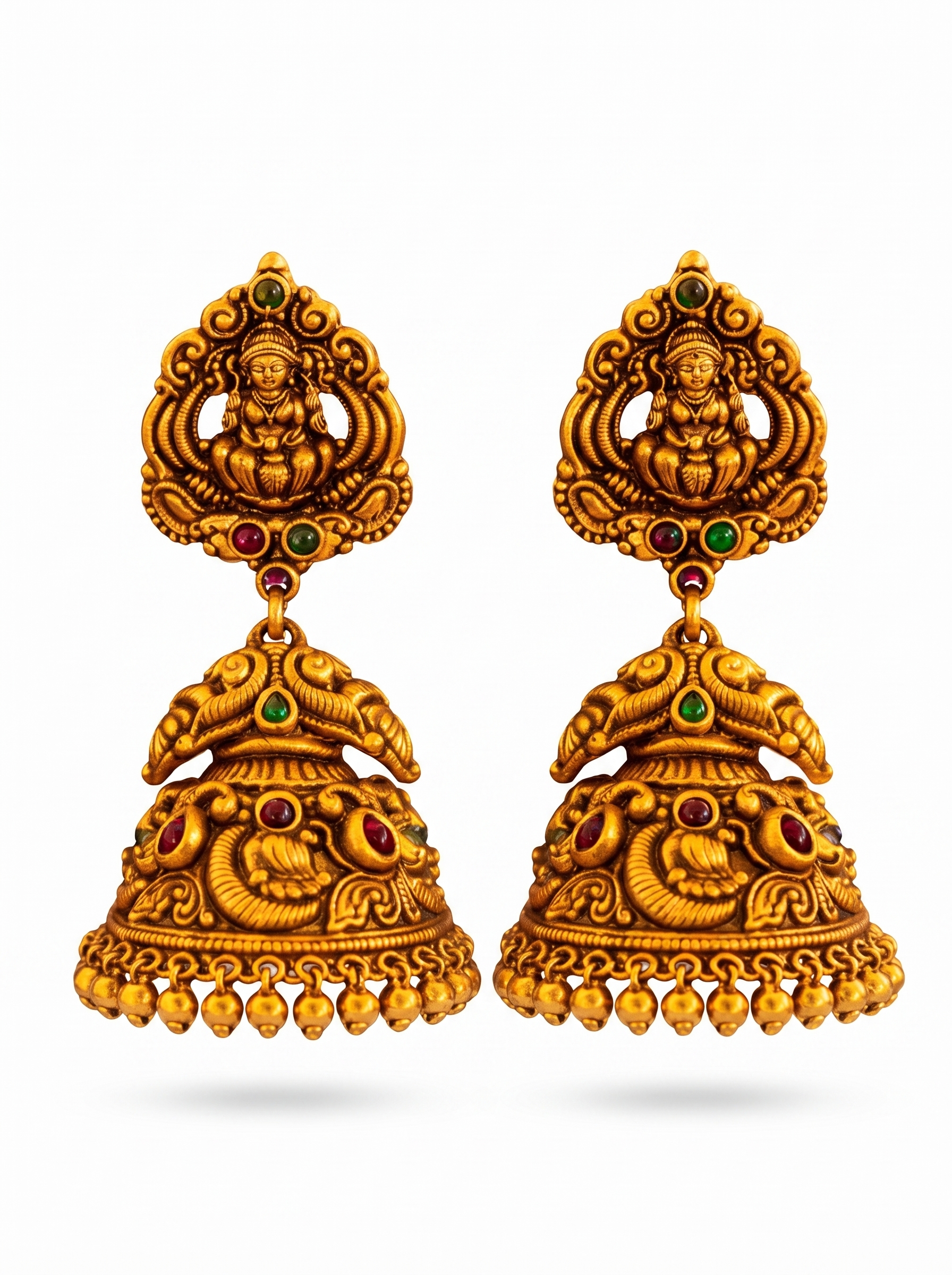 Ruby Studded Statement Jhumkas