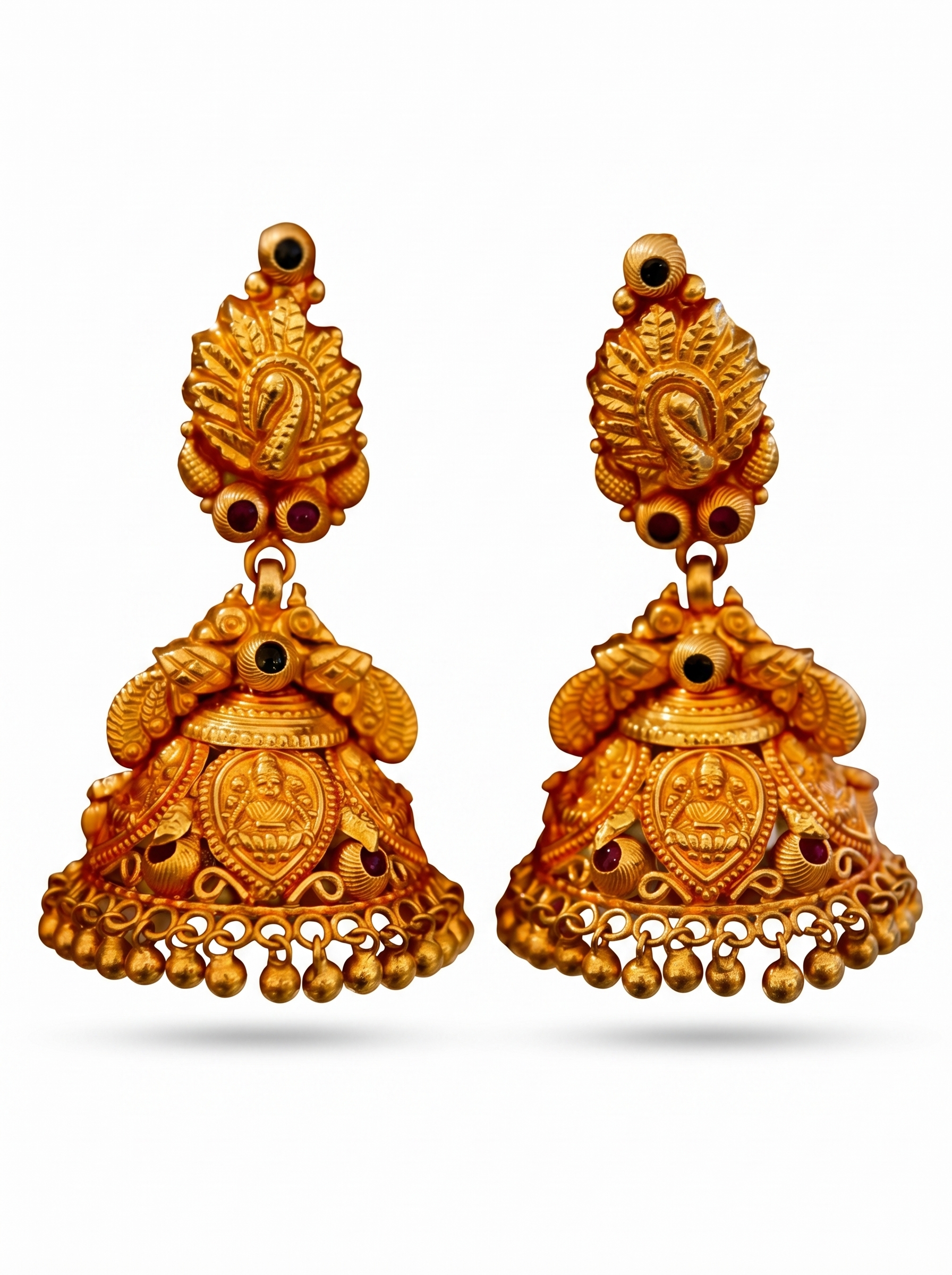 Ruby Studded Statement Jhumkas