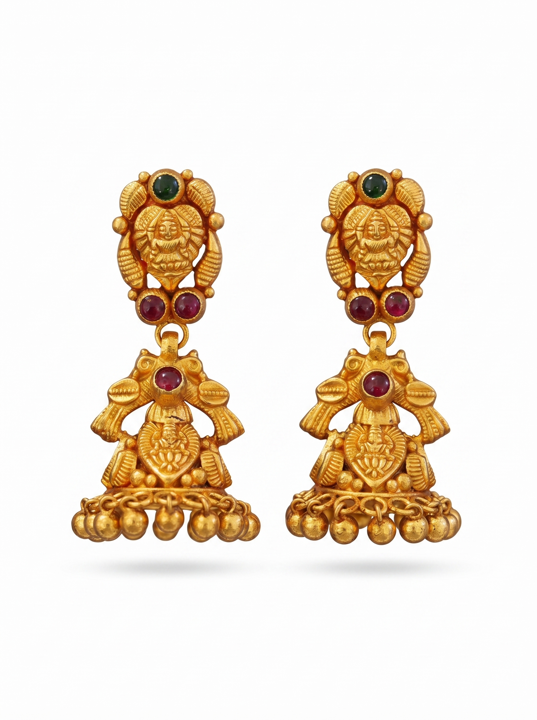 Ruby Studded Statement Jhumkas