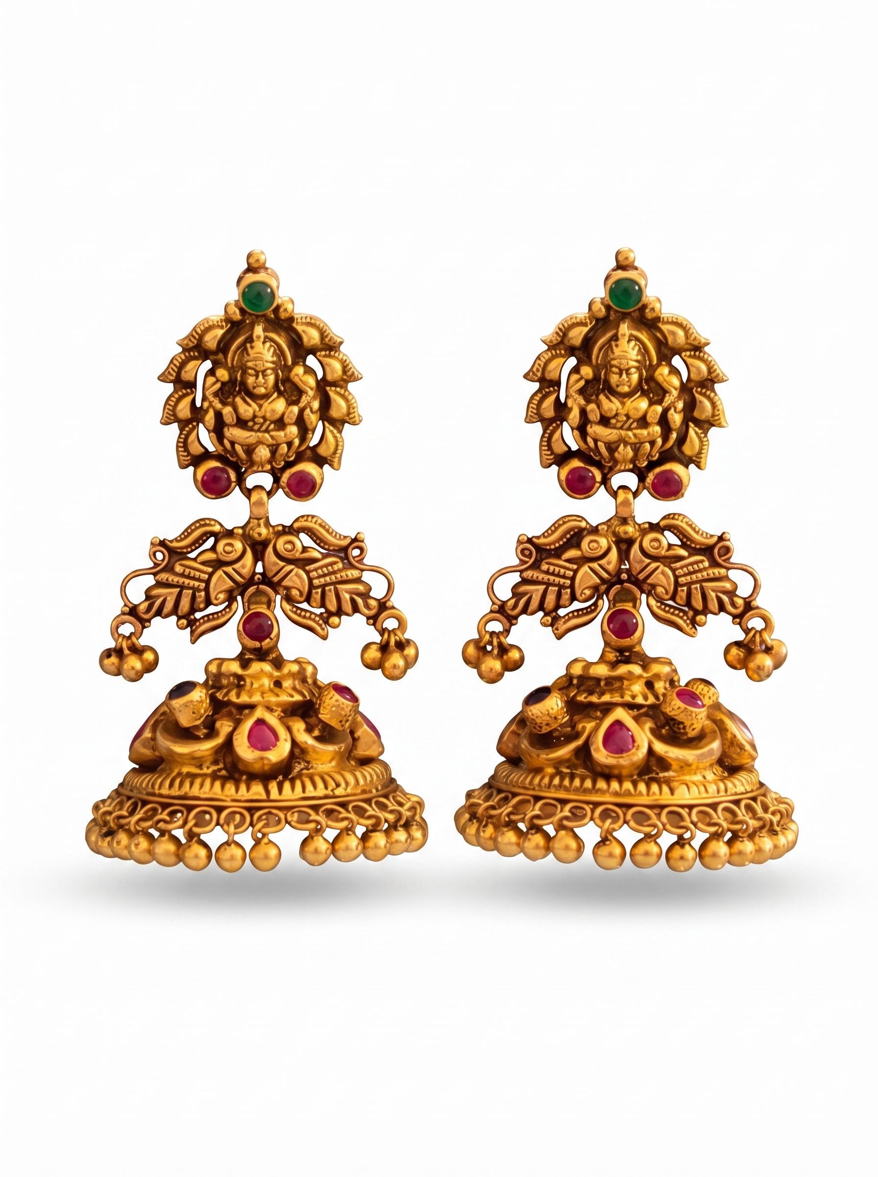 Peacock Motif Bridal Jhumkas